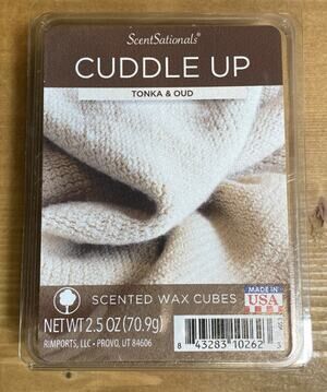 ScentSationals CUDDLE UP-Tonka & Oud Scented Wax Cubes -Wax Melts - NEW